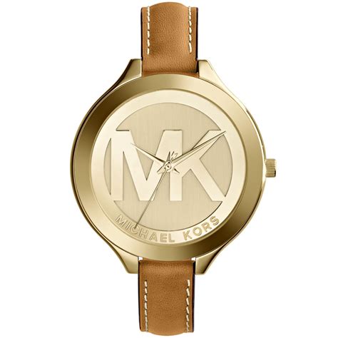 michael kors slim runway luggage leather watch|Michael Kors oversized runway watch.